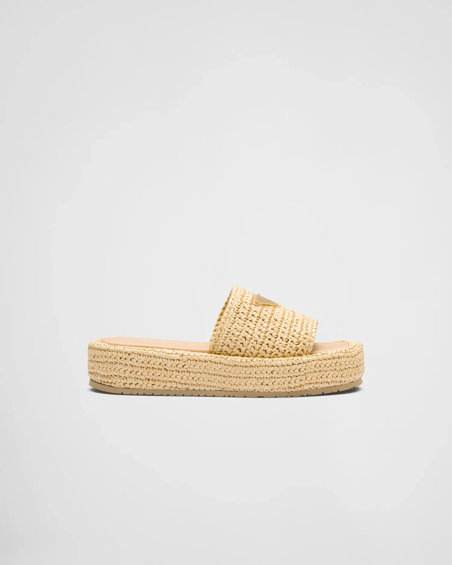 Women's Shoes Crochet Flatform Slides Natural Raffia Sandals 35 Mm Raffia-covered Slippers Sole Brand Oeing 8882305270949