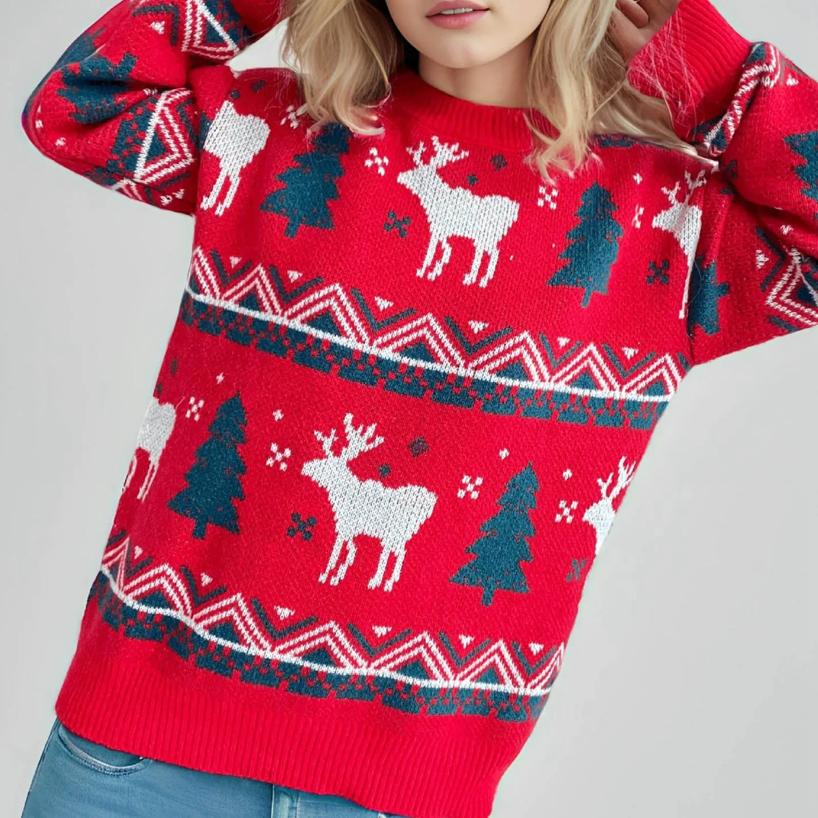 Осенний Рождественский свитер женские свободные вязаные пуловеры для пар