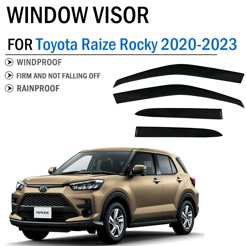 2020 2021 2022 2023 FOR Toyota Raize Rocky Window Visor Awning Shelters Vent Shades Sun Rain Guard Deflector Car Accessories