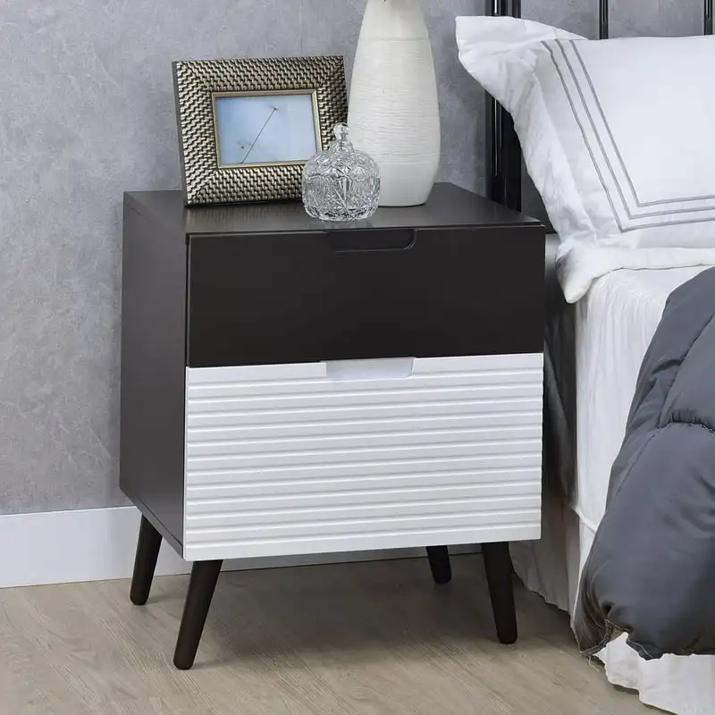 

Rectangular Daysi End Table & Nightstand - Espresso & White