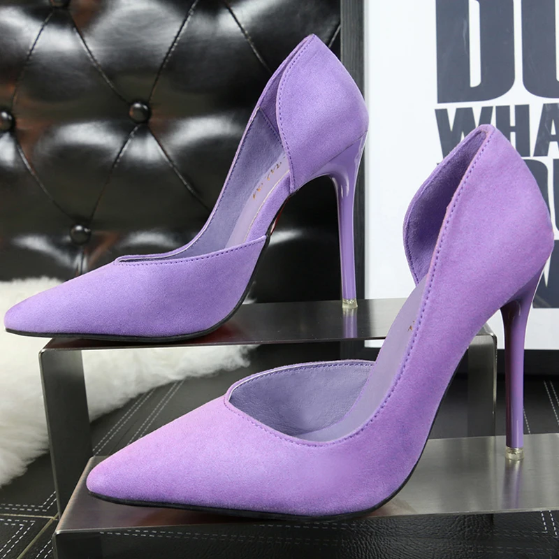 

SAVANAH офисные женские туфли на высоком каблуке классические туфли-лодочки на шпильке 10 см замшевые женские туфли с острым носком пикантные женские туфли-лодочки