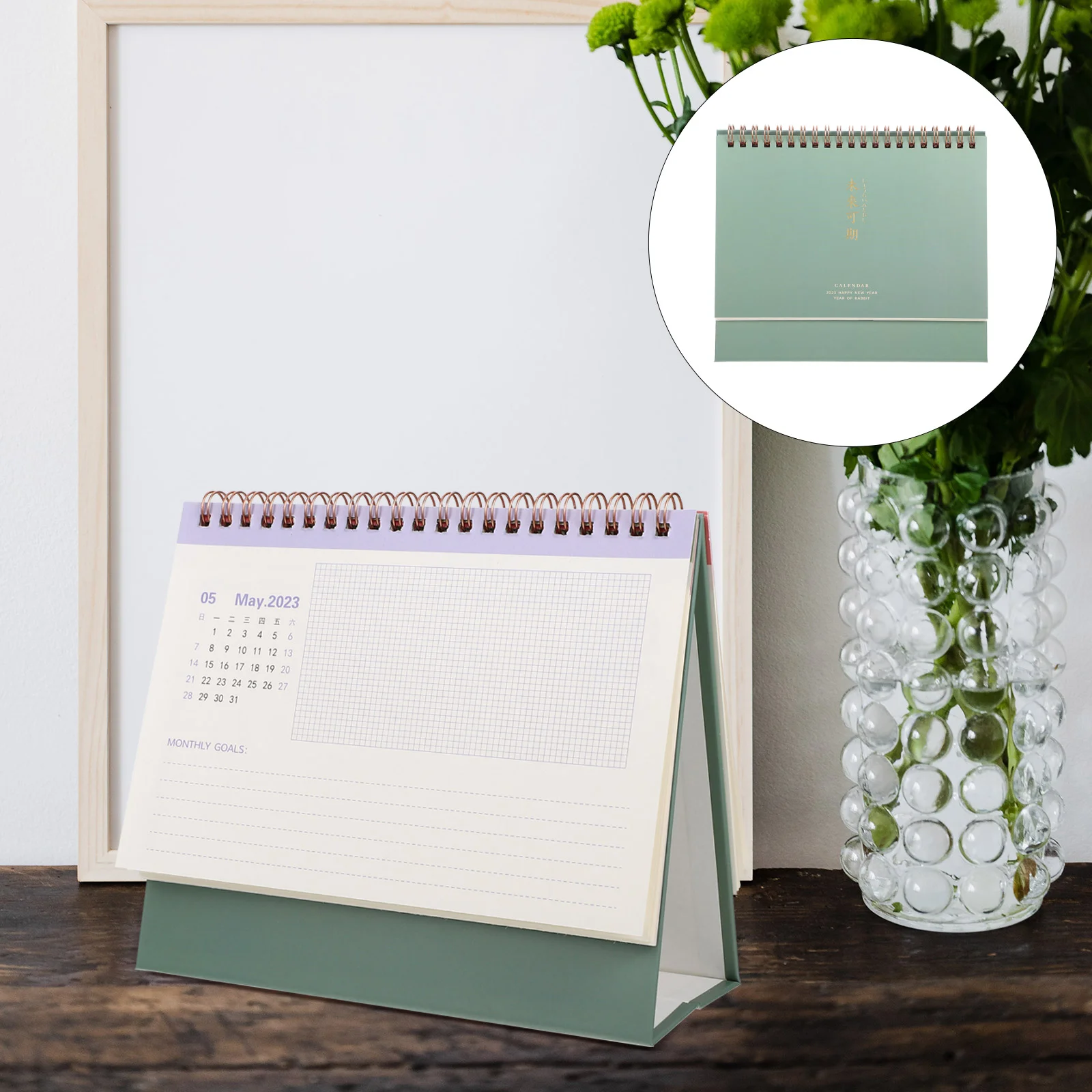 

Calendar Desk Standing Planner Office Monthly 2023 Schedule Mini Stand Desktop Flipping Year Planning Pad Tabletop Plan Easel