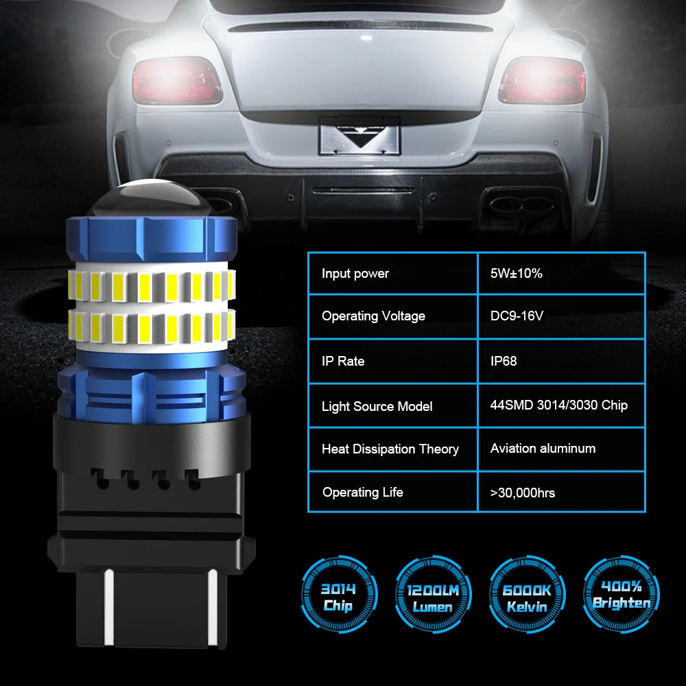 Светодиодная лампа AENVTOL 2x Canbus T25 3156 3157 P27W P27/5W фонари заднего хода дневные ходовые