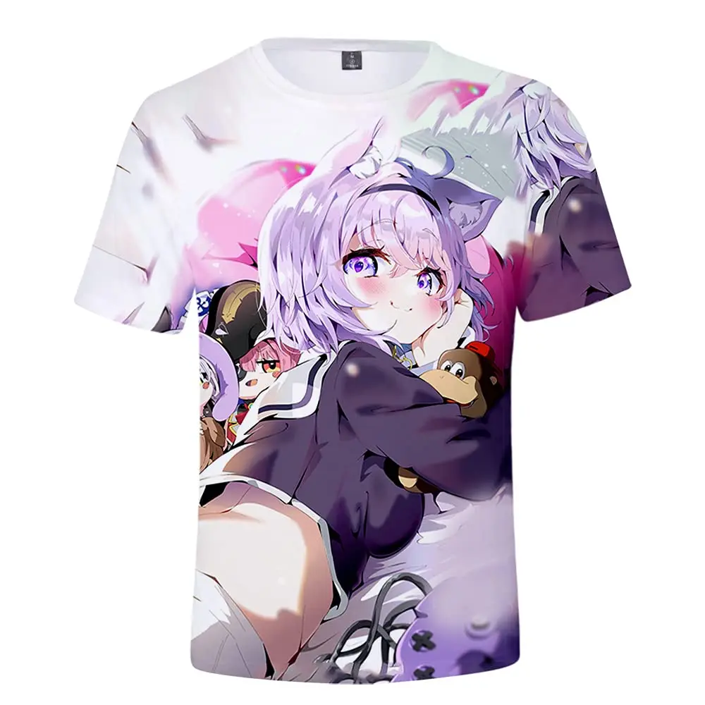 

2022 HOLOLIVE VTuber Nekomata Okayu 3D Printed Summer Men/Women T-Shirt Streetwear Street Clothes