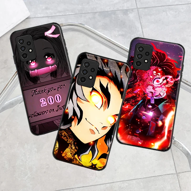 

2022Japan Anime Demon Slayer Kamado Tanjirou Nezuko Phone Case For Samsung Galaxy A11 A21S A31 A32 A41 A42 A51 A52 A71 A72 Cover