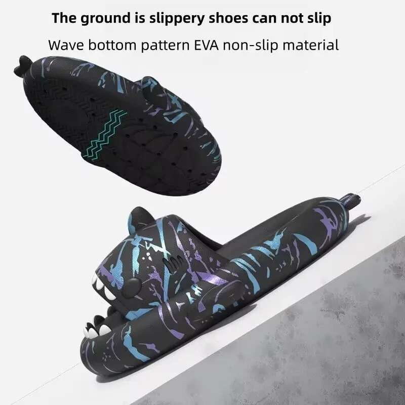 Couples Shark Slippers Women Cartoon Sandals Fashion Men Flip Flops Indoors Bathroom Cute Summer Outdoor Beach Slides Shoes