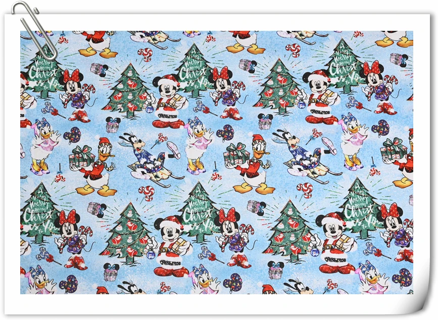 Ширина 110 см Дисней Рождество Минни Микки Питер Пэн колокольчик хлопчатобумажная