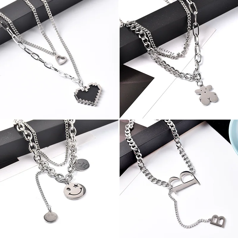 

Men's and Women's Geometric Pendants Necklace Hip Hop Style Long Chain Punk Jewelry Party Accessories