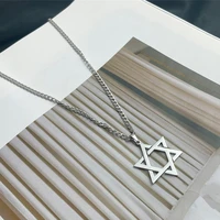 personalized womens necklace stainless steel hexagram jewelry pendants birthday gifts for best friends collares acero inoxidable