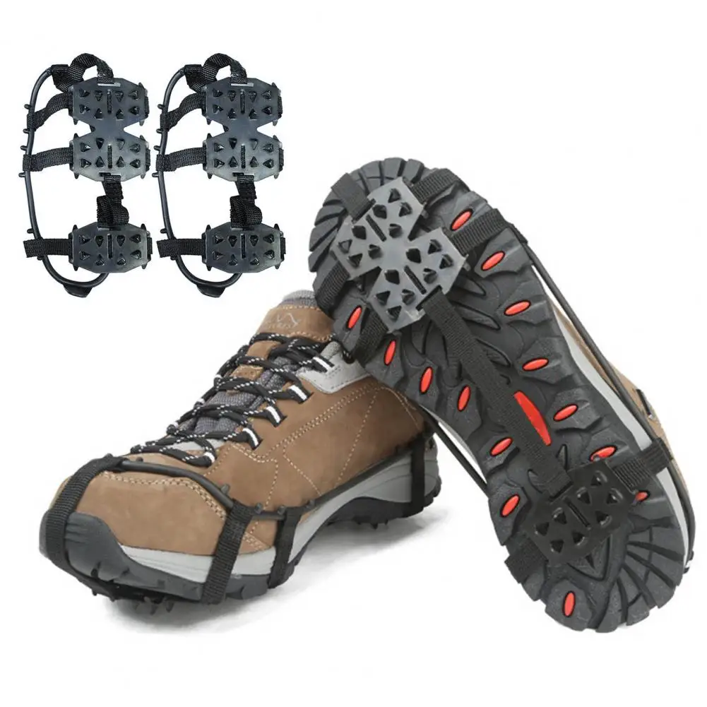 

24 Teeth Crampons High Durability Ice Claws Chain High-stretch Band Foot Protector Compact Good Toughness Ice Stud Shoes Grip