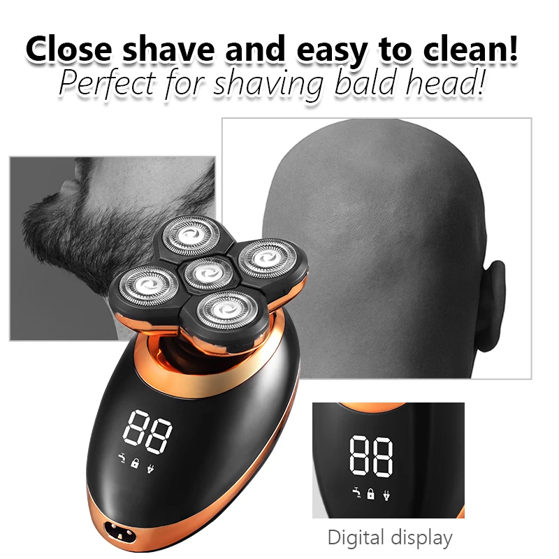 

2022 Five Head Men's Shaver USB Electric Shaver Men's Electric Portable Shaver Facial Epilator