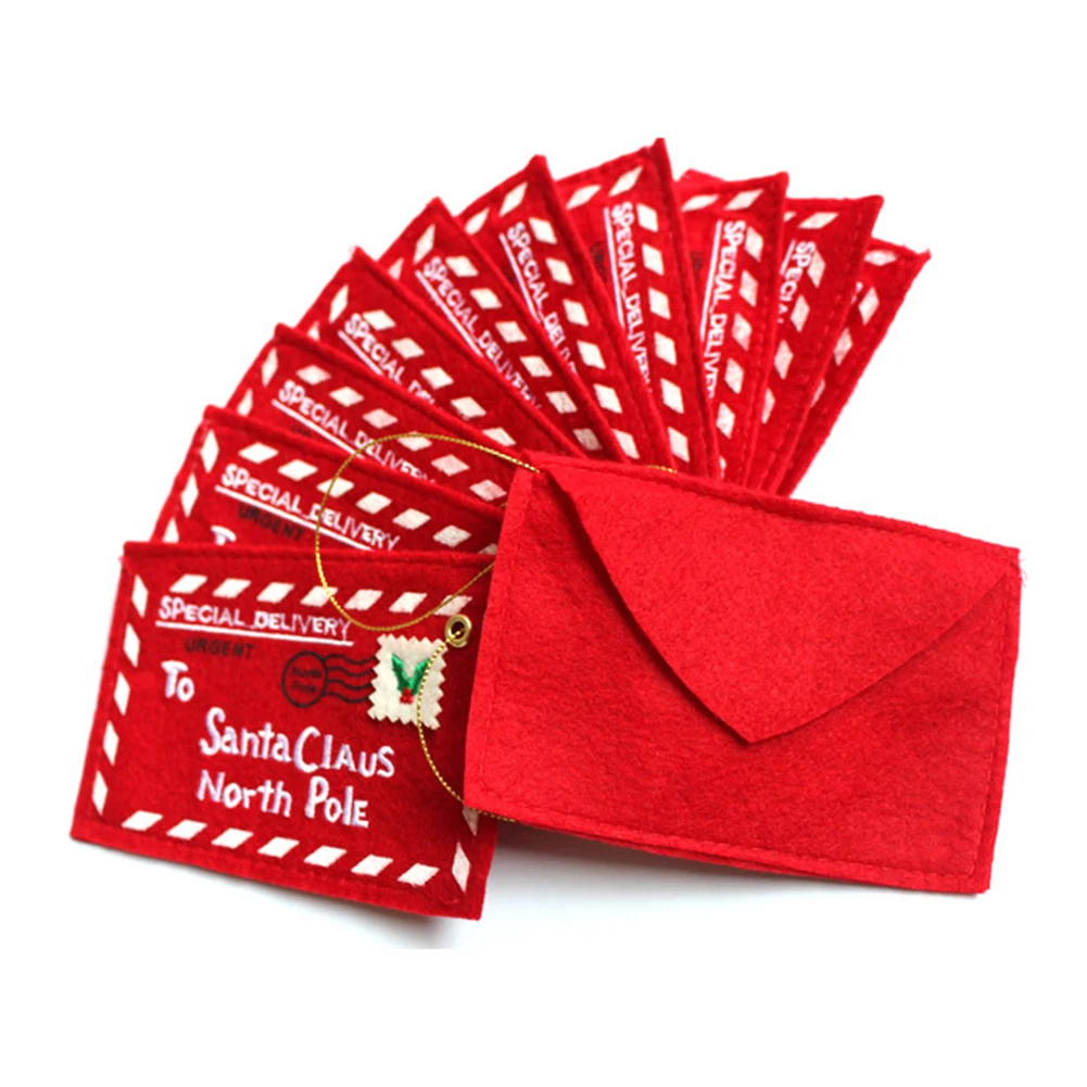 

Christmas Cards Envelopes Felt Envelopes Santa Card Bag 10 Pieces 12cm*8cm Christmas Christmas Tree Cute Best Gift