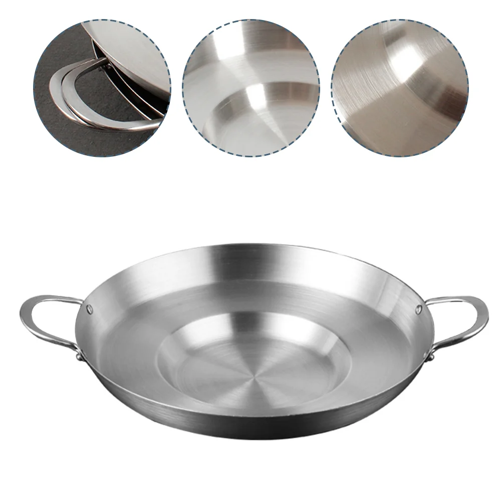 

Flat Bottom Concave Gong Pot Rounded Non-stick Pan Kitchen Food Fryer Stainless Steel Wok Plate Home Potato Child