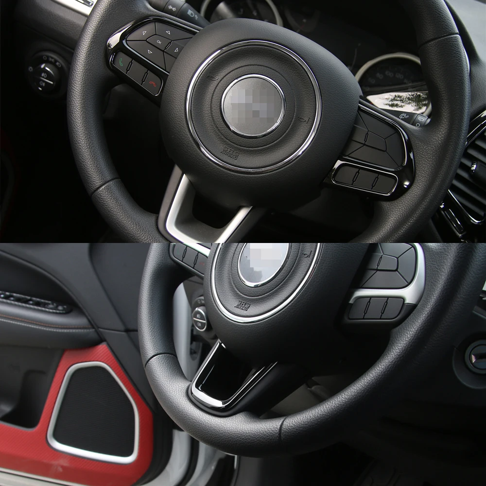 Декоративная накладка на руль комплект наклеек для Jeep Renegade 2015 +/Compass 2017 + аксессуар
