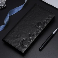 long leather men wallets premium product real cowhide wallets for man high capacity black walet