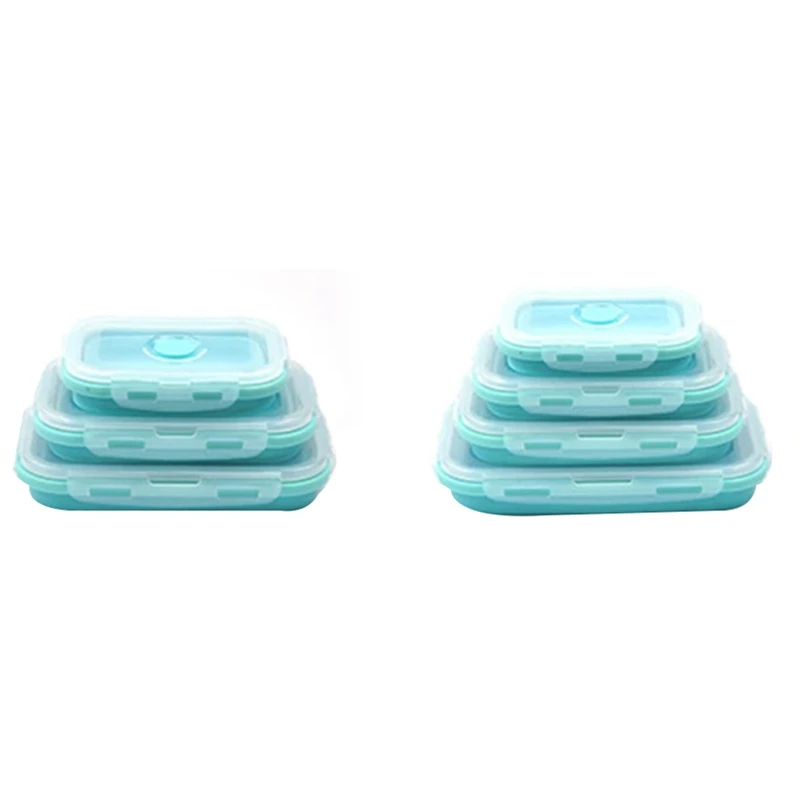 

Foldable Silicone Food Lunch Box Fruit Salad Storage Food Box Container Dinnerware Conveniently Lunch Box