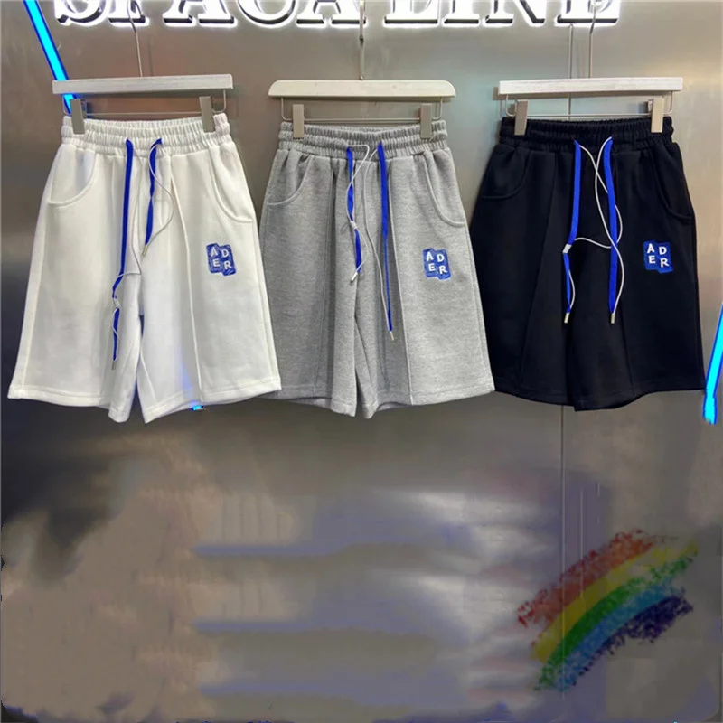 

Шорты с вышивкой для мужчин и женщин, кожаные бриджи с камнями и завязками, высокого качества 1:1