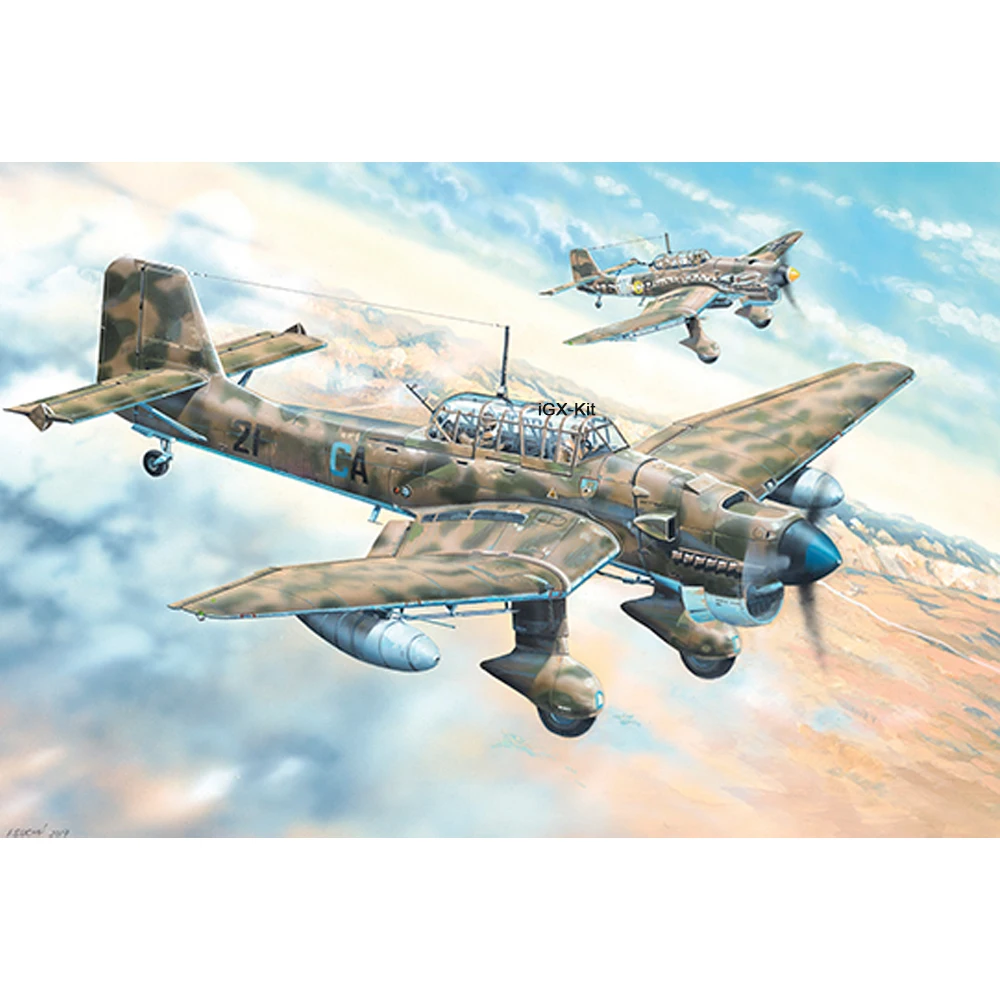 Фото Набор для сборки пластиковой модели самолета-истребителя Trumpeter 02423 JU87 JU-87 JU87R Ju-87R Stuka в масштабе 1/24 №1