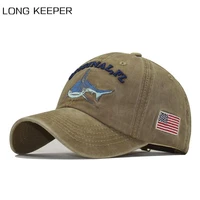 america flag baseball caps high quality wash cotton embroidery shark mens sun cap outdoor snapback hats for woman hip hop hat