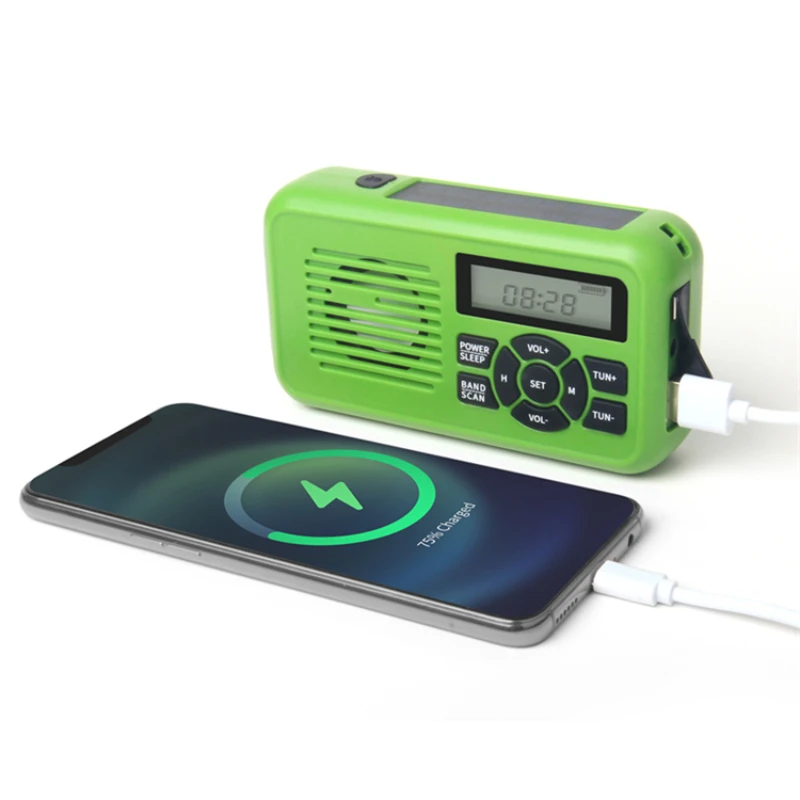 Rádio Recarregável Solar do Dínamo da Manivela do Rádio da Faixa do Tempo da Emergência