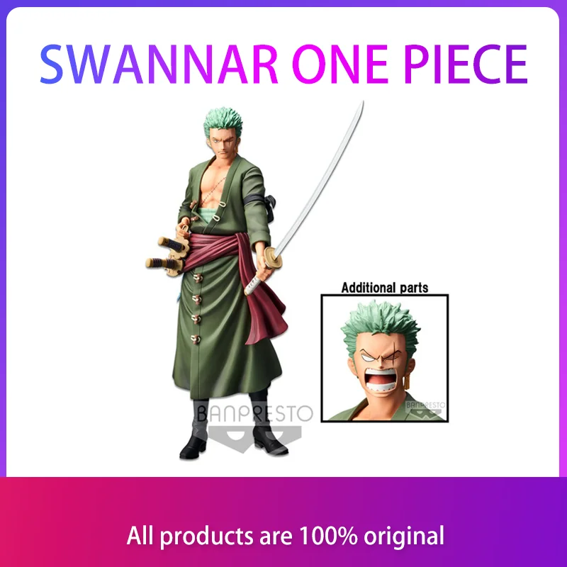 

SWANNAR 28cm Original Bandai Banpresto One Piece Roronoa Zoro Grandista Nero PVC Action Figure Collection Model Doll Toys