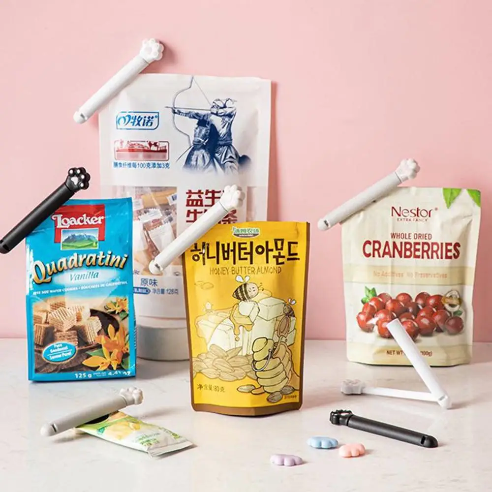 

6Pcs/lot Portable Kitchen Food Storage Sealing Clip Cute Cat Paw Snack Sealing Clip Moisture-proof Fresh Sealing Plastic Tools