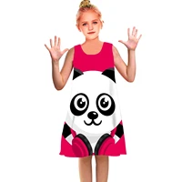2022 panda 3d printed toddler girls summer clothes 2 18 years old baby clothes women nick childrens midi casual clothes
