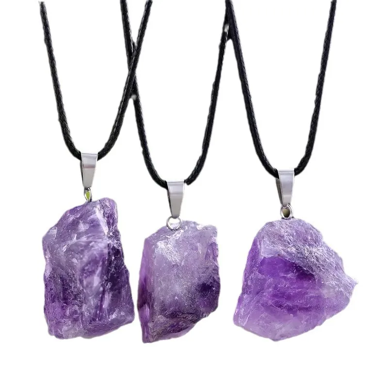 Лидер продаж кулон из лавандового аметиста с необработанным камнем нерегулярное