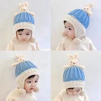 baby hat woolen cap autumn and winter children ear protection boys girls warm infants thickened knitting rabbit