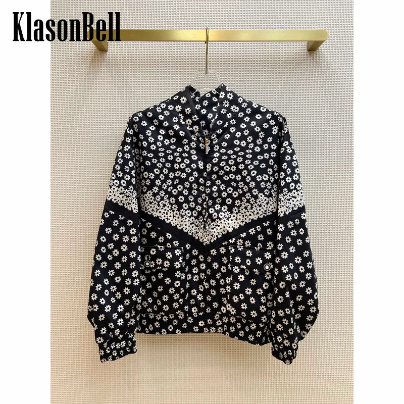 

6.11 KlasonBell Daisy Print Loose Casual Zipper Jacket