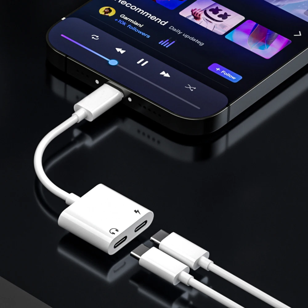 

Earphone Jack Adapter Audio Cable For S23 S22 S21 S20 Note 20 Ultra 10 Plus 2 in 1 Type C to Type-C 10W 60W Fast Charging 3.5mm