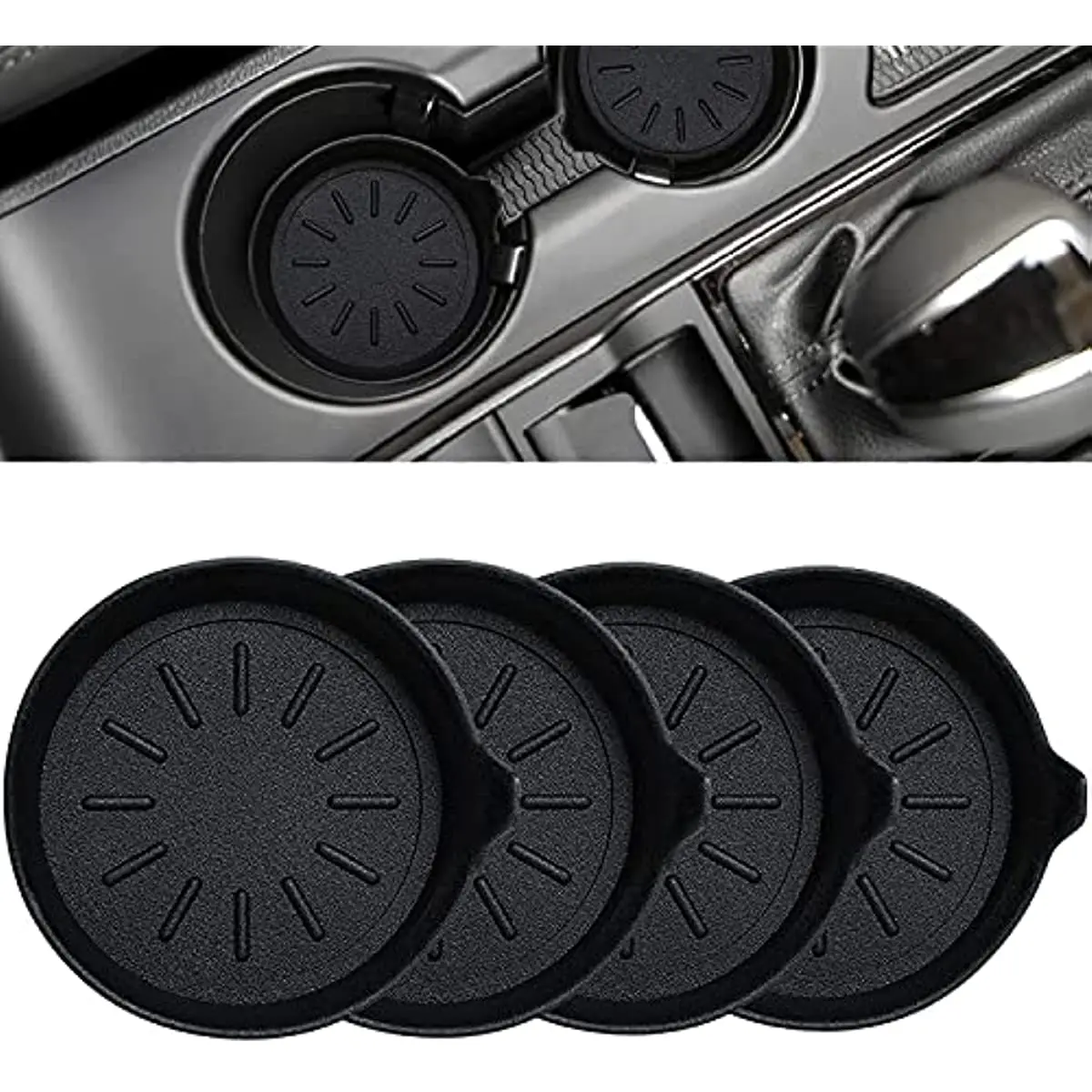

Car Coasters for Cup Holder Silicone Car Cup Holder Coasters Pack of 4
