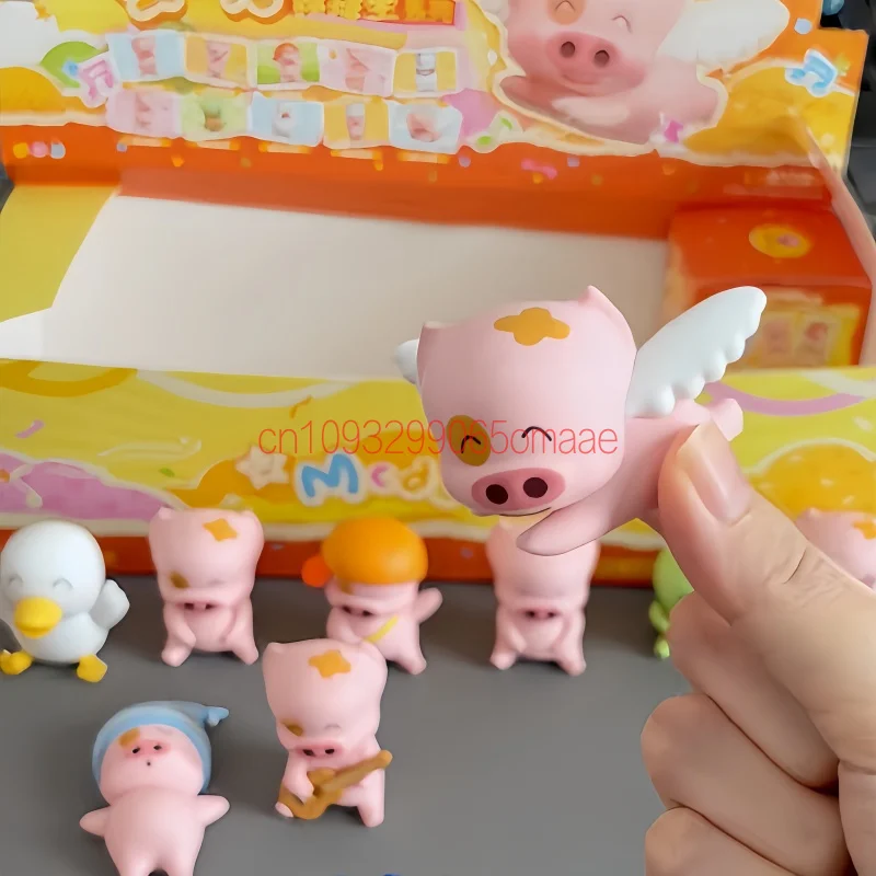 Фото Коллекционная мини-фигурка Mcdull Blind Box: милый мультяшный зверек, украшение для дома, модная игрушка, декор для приборной панели автомобиля, подарок для водителей №1