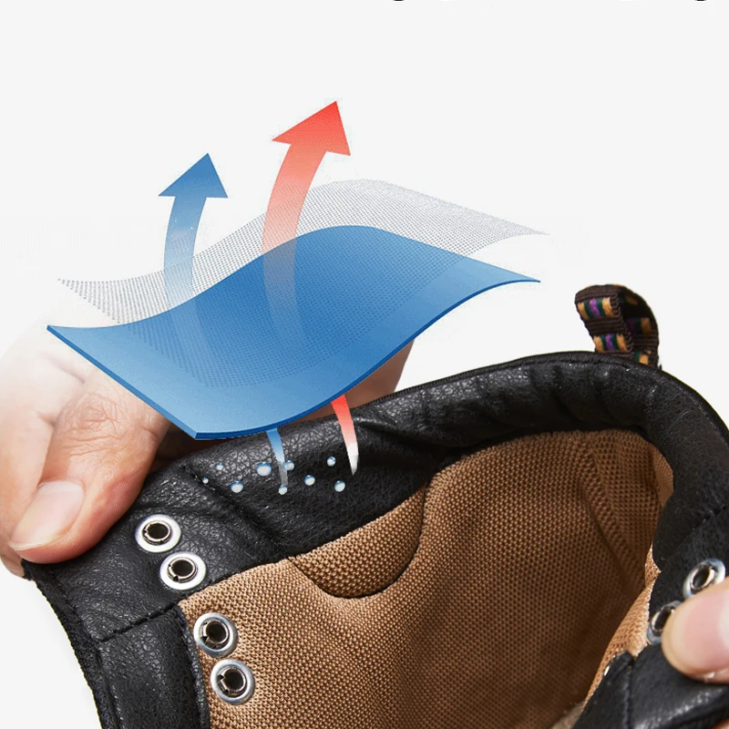 SALUDAS Men's Leather Boots Hiking Boots Waterproof Trekking Hunting Boots Winter Outdoors Keep Warm Snow Boot Adventure Shoes