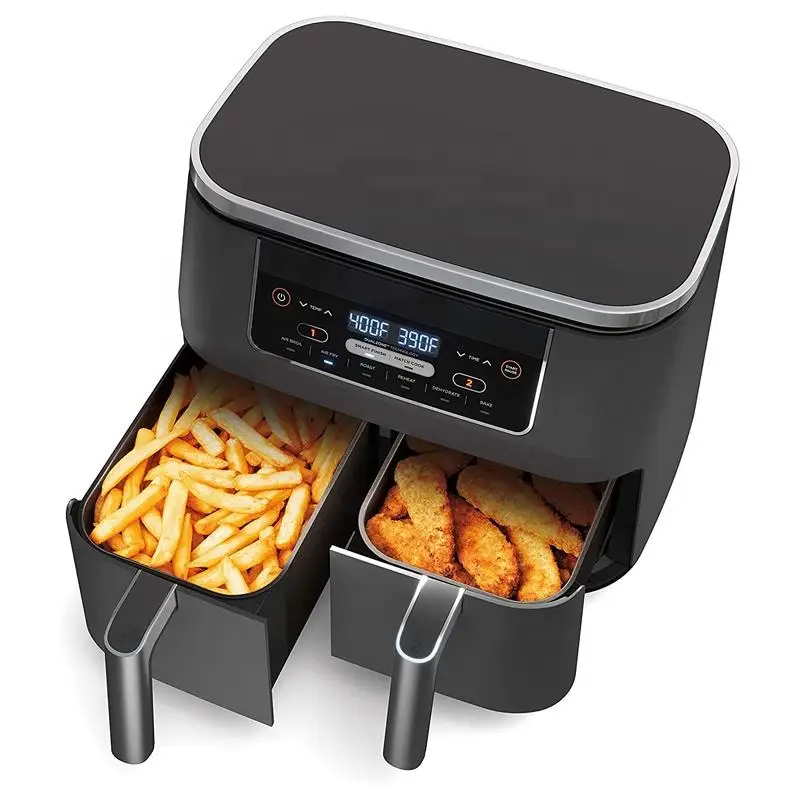 

Household 9L Touch Screen Double Air Fryer Electric Deep Fryer Oven Smart Air Fryers With 2 Independent Baskets