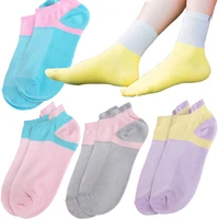 1 pair casual solid color short socks women girls spring summer street school office non slip breathable ankle socks