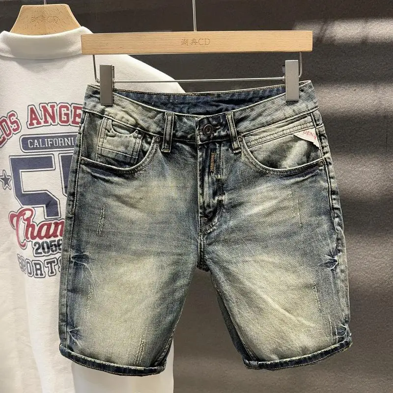 Шорты мужские джинсовые в стиле K-POP стильные винтажные штаны-карго из денима