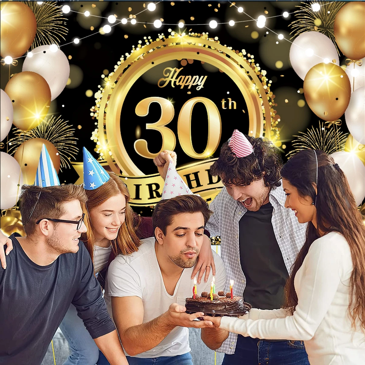 Баннер для дня рождения большого размера 150x10 0 см украшение 30/40/50 лет подвесной