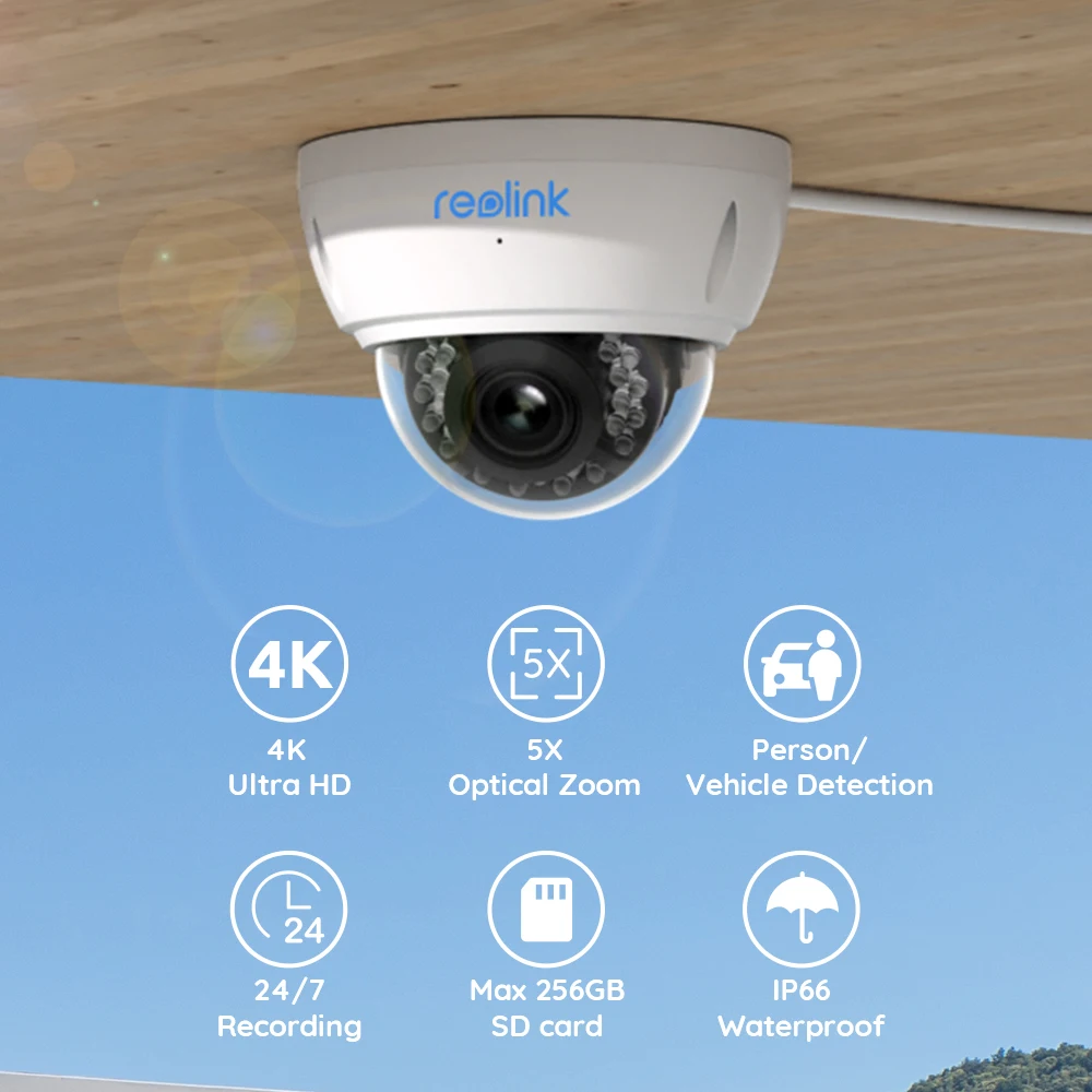 Reolink 4K PoE RLC-842A 8MP IP камера наблюдения 5X оптический зум человека/автомобиля
