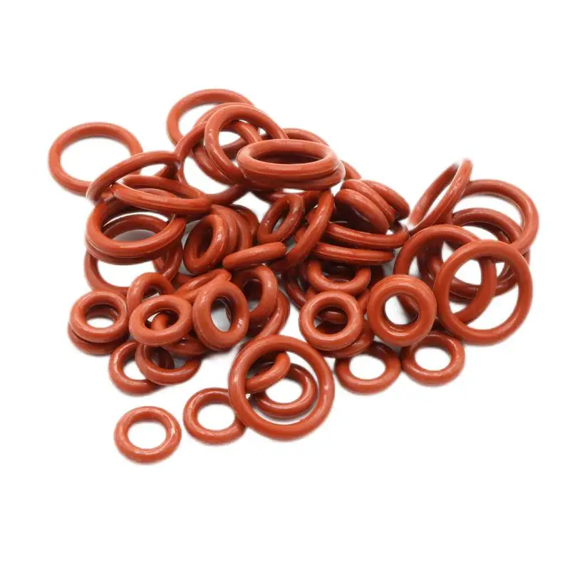 

OD 15-80mm * grubość (CS) 4mm czerwony silikonowy o-ring Food Grade pierścień uszczelniający wodoodporny i izolowany 5-100 sztuk