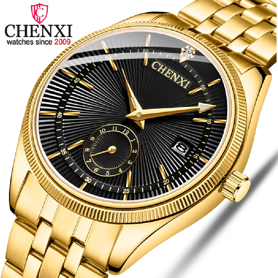 

CHENXI Hot Fashion Creative Watches Women Men Quartz Watch Golden lovers' Wristwatches Luxury Clock Brand Watches relojes hombre