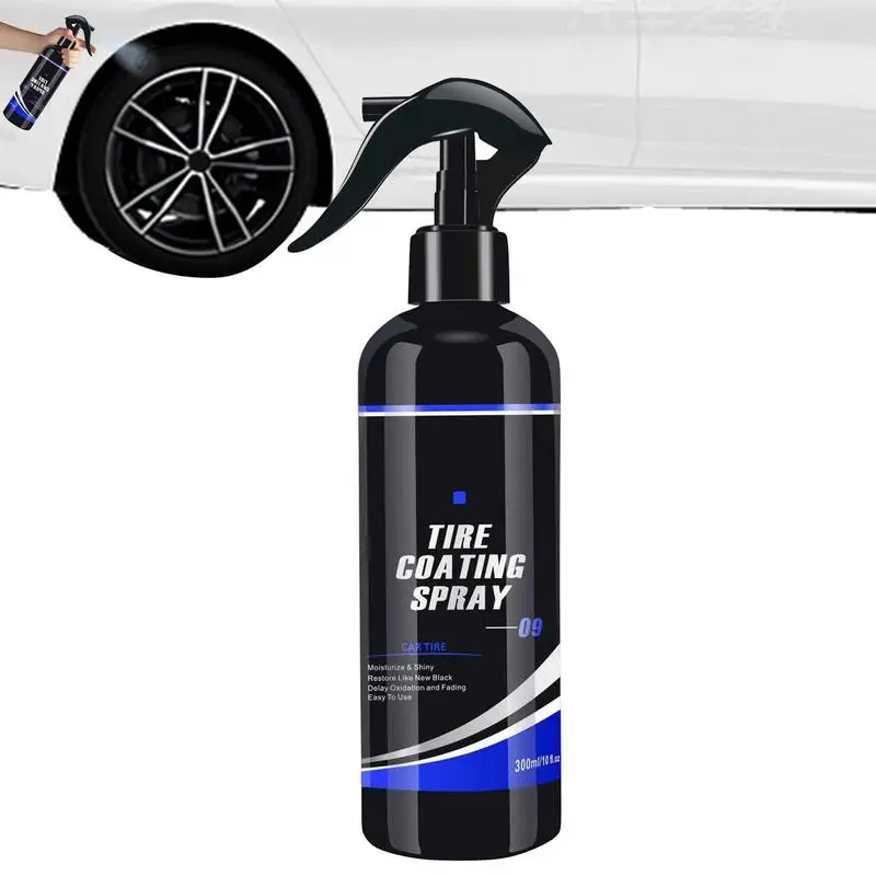 

Tire Shine Coating Spray For Deep Black Tires Coating UV Protection Car Care Supplies Protect Against Cracking Fading 300ml