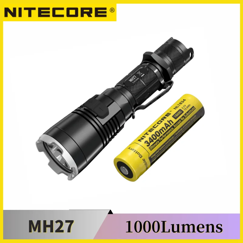 

NITECORE MH27 Tactical Flashlight Red Green Blue Light XP-L HI V3 max 1000 lumen beam distance 462 meter USB Rechargeable torch