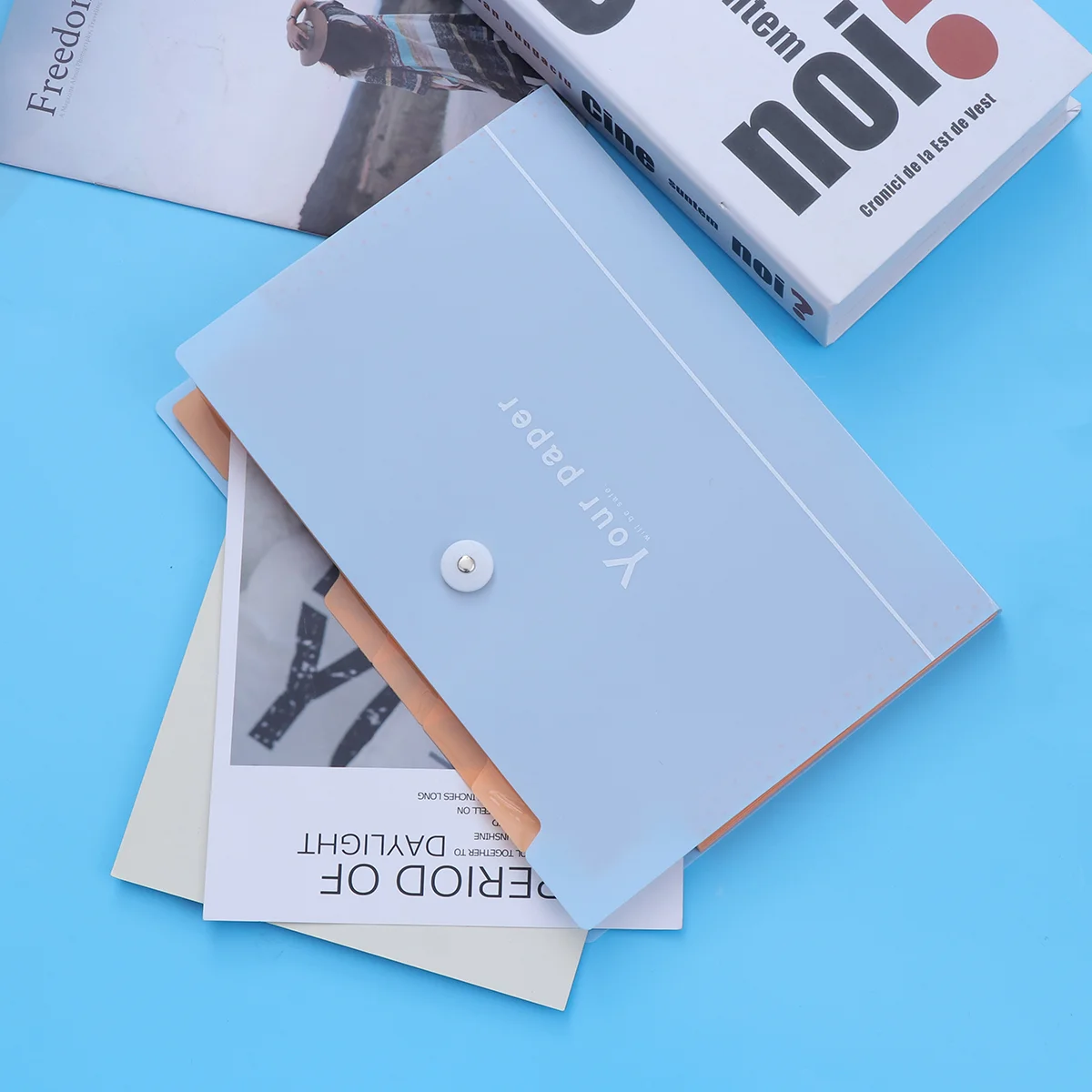 

Синяя пластиковая папка, Сумка для документов, карманные папки, органайзер для документов, настольный органайзер, портативный ящик для папок многослойный