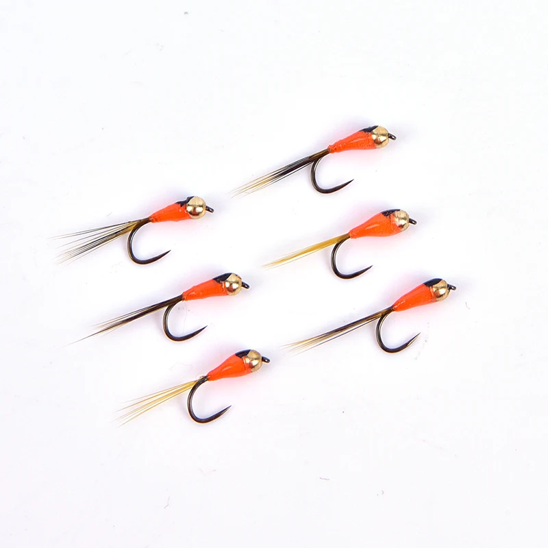 

6PCS Hook Tungsten Perdigon Nymph Small Beadheads Fly Rainbow Brown Trout Grayling Trout Fishing Quick Sink Fly Hot
