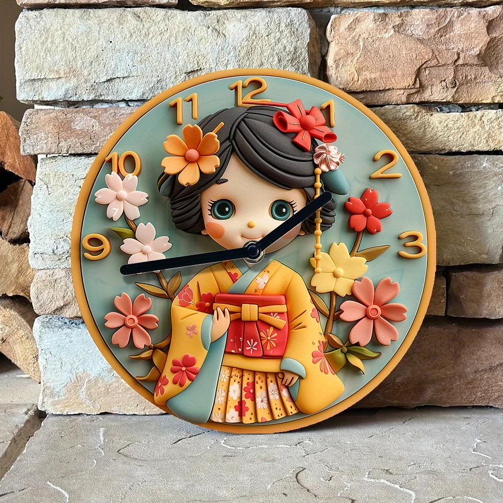 Бесшумные настенные часы с японским кимоно набор для сборки сделай сам