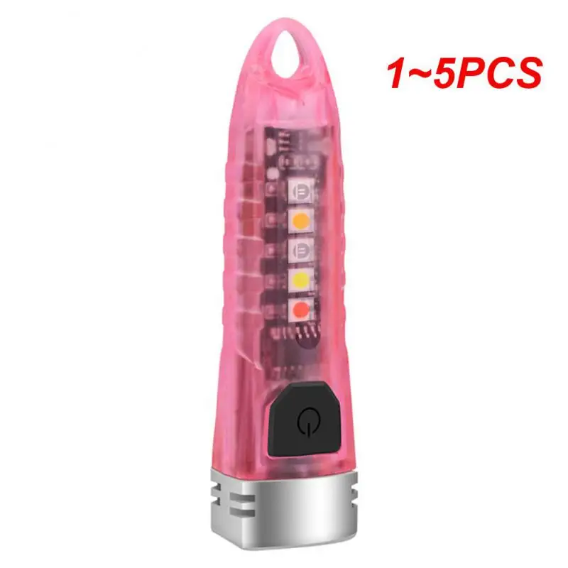 

1~5PCS Mini LED Keychain Flashlight Portable Torch Type-C Rechargeable Work Light With Magnet Camping Adventure Pocket Lantern
