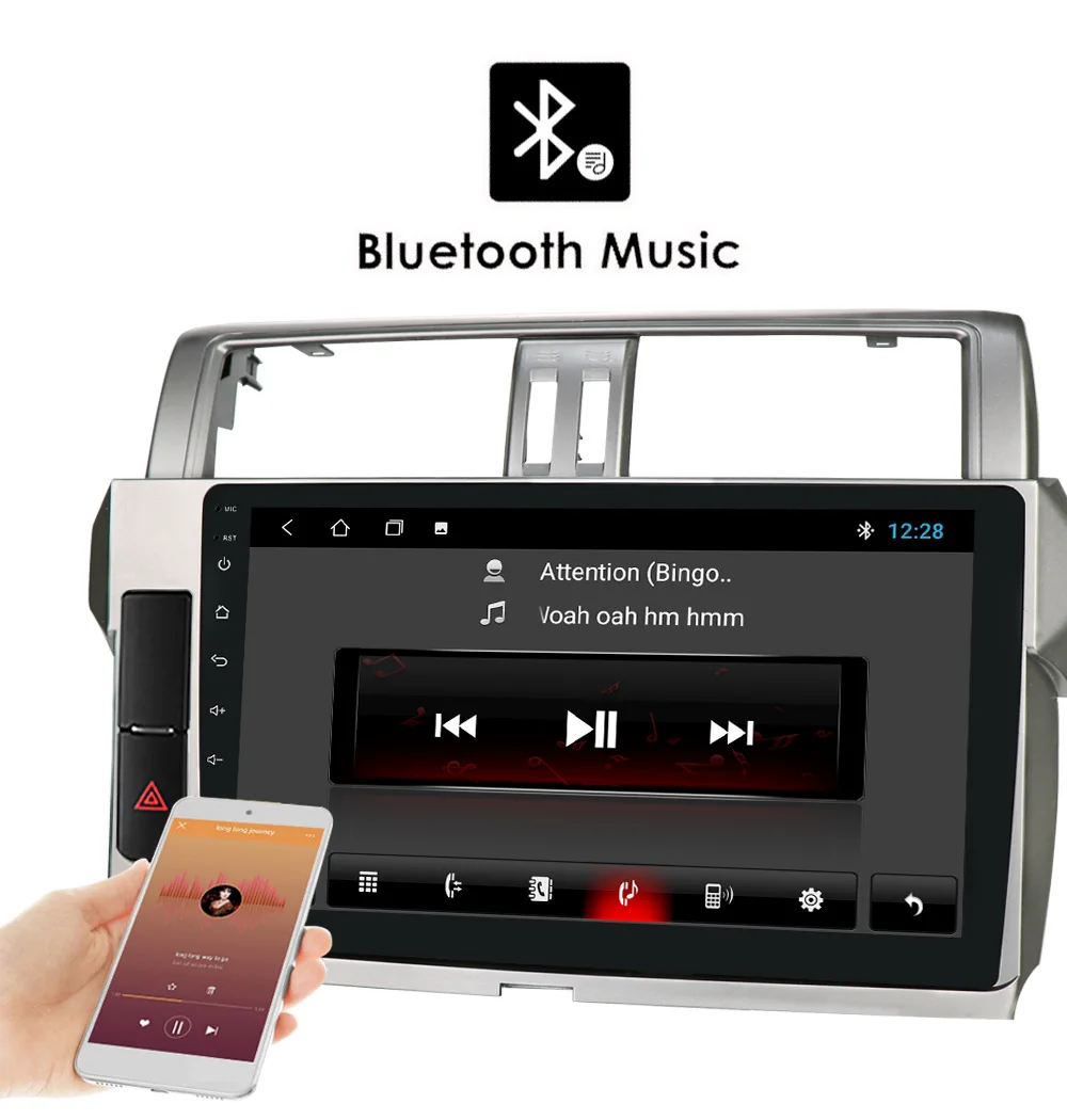 Автомагнитола 2 din 4 + 64 дюйма Android для Toyota Land Cruiser Prado 150 2013 - 2017