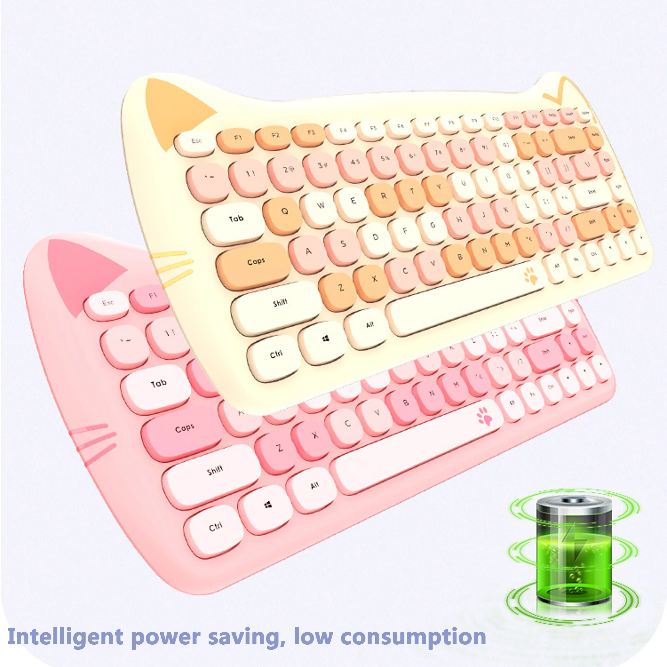 2.4G Wireless Keyboard Mouse Combos Creative Cute Pink Keyboards and Mouse Set For Home Office Girl Gifts Laptop PC Gamer Kit enlarge
