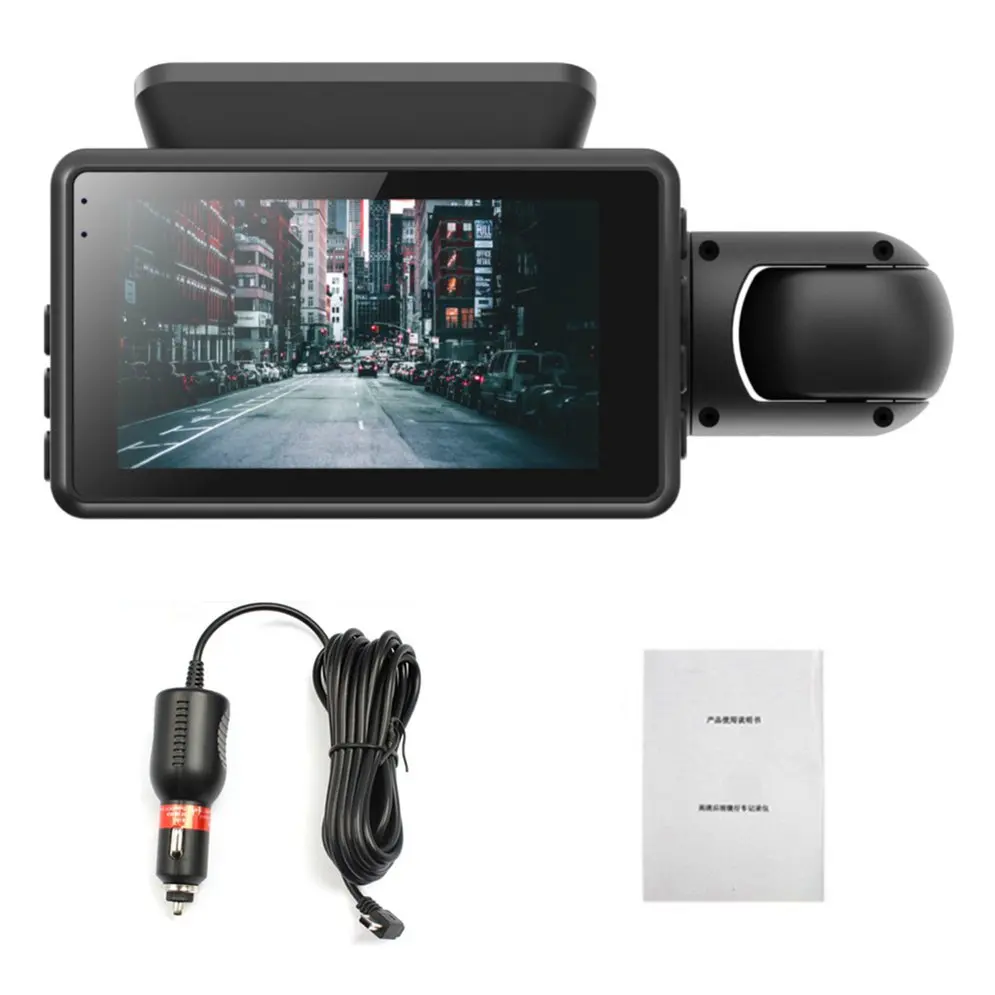 

1080p Three Inch Display Screen Driving Recorder A68 With Double Lens Adjustable Interior Lens Driving Recorder